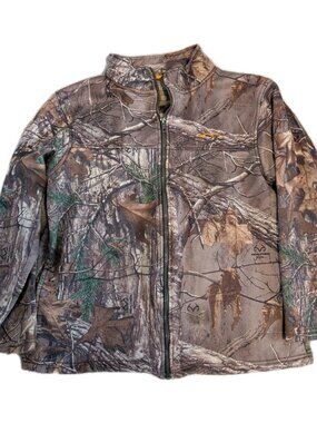 Earthletics Real tree Softshell Fleece, Camo Jacket Men's XL Gorpcore Skater